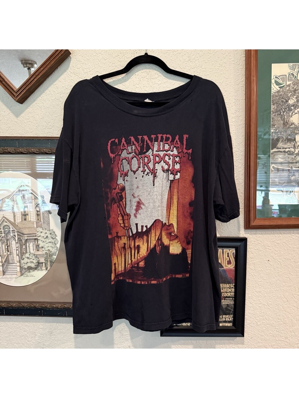 Vintage 00s 2006 RARE Cannibal Corpse 5 Nails They The Neck Tour Shirt Size XL